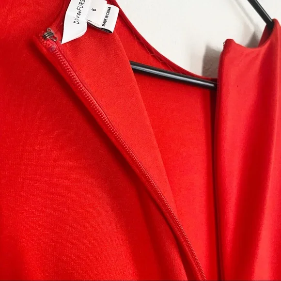 Diane von Furstenberg Evita sleeveless Sundried  Tomato red dress size 6 - Picture 8 of 9